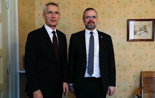 Jens Stoltenberg og Daði Már Kristófersson.