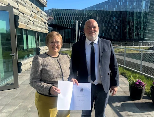 Dr. Silja Bára Ómarsdóttir og Logi Einarsson.