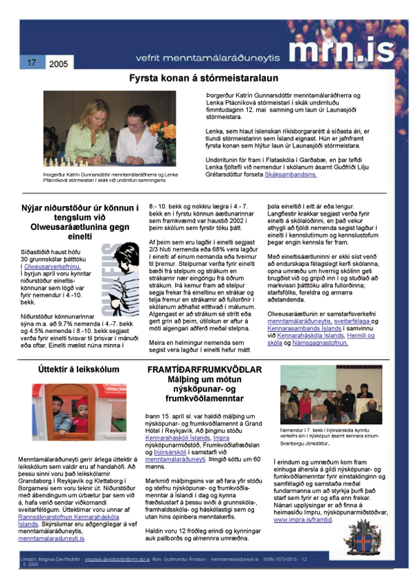 Vefrit menntamálaráðuneytisins 17. tbl. 2005